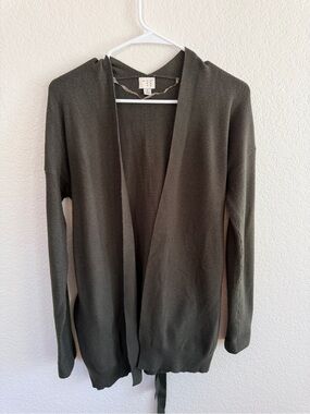 a new day Olive Green Open-Front Knit Cardigan